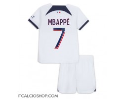 Paris Saint-Germain Kylian Mbappe #7 Seconda Maglia Bambino 2023-24 Manica Corta (+ Pantaloni corti)